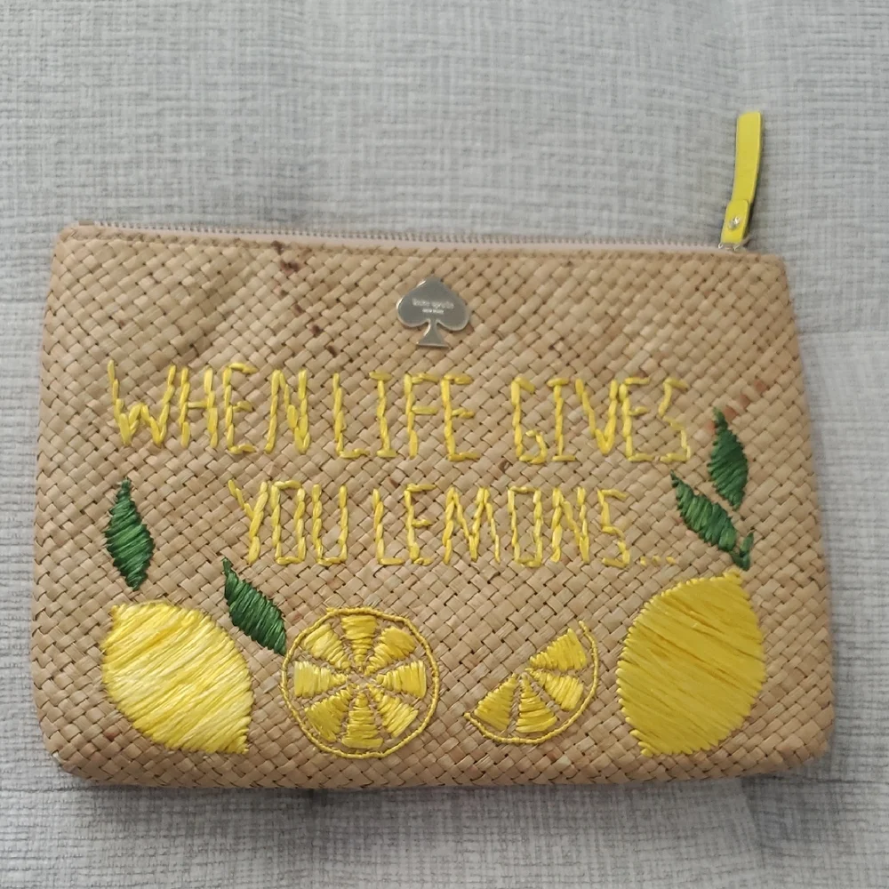 Kate Spade Lemons Straw Clutch